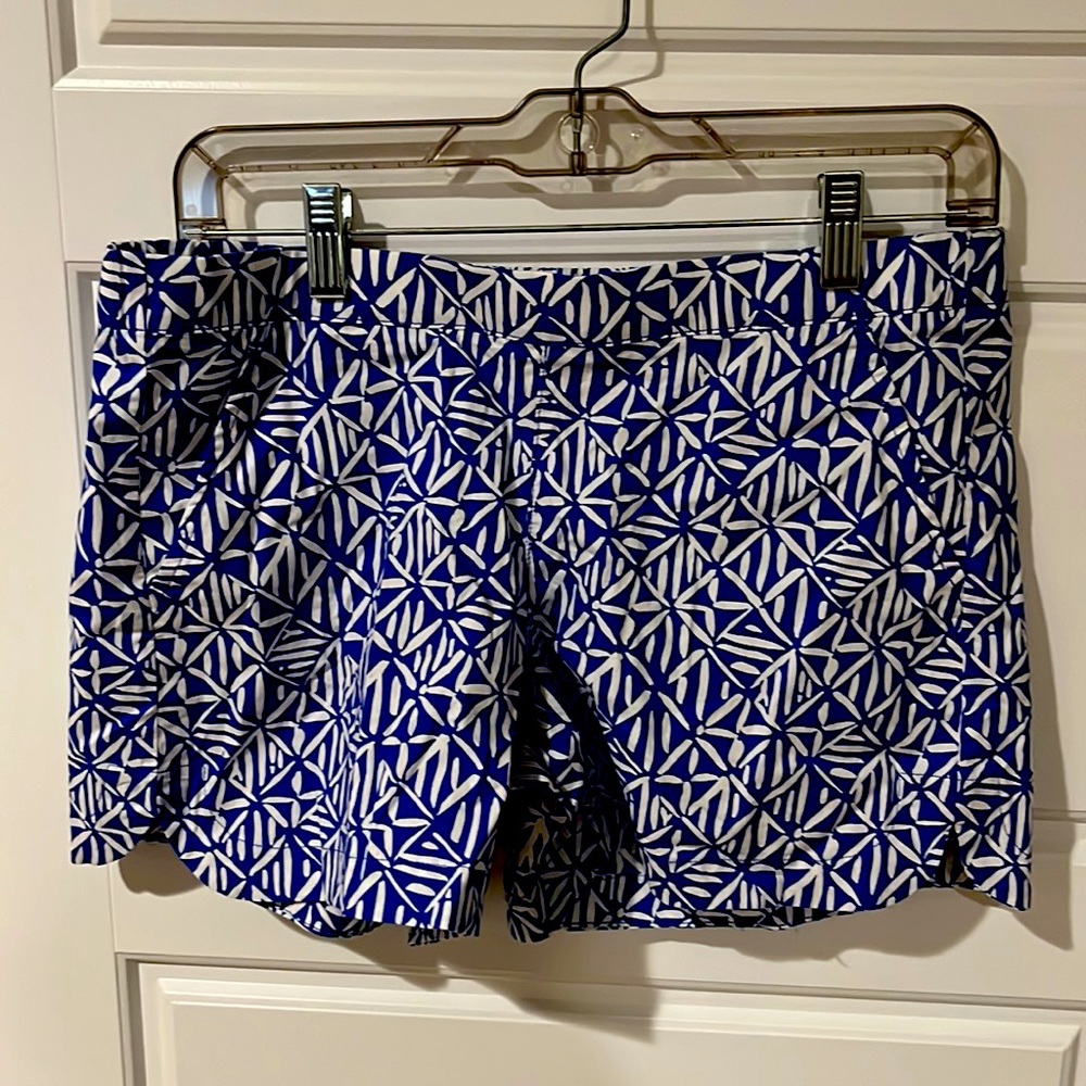 Lilly Pulitzer, Ocean View Shorts, Royal Blue & White, Size Small